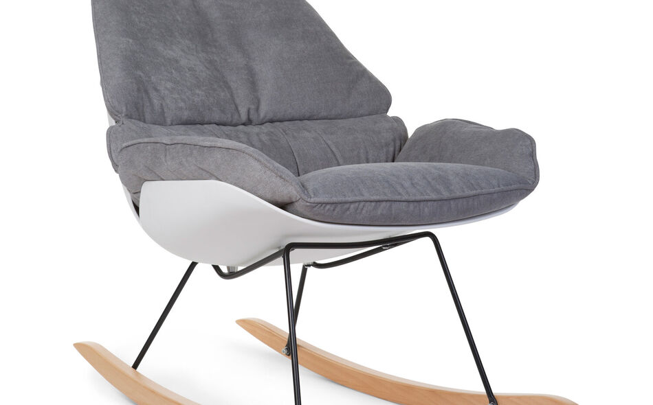 Rocking Lounge Chair - White Grey