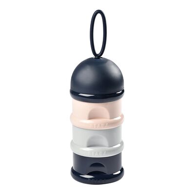 Boite doseuse de lait 3 compartiments empilables Night blue/Rose