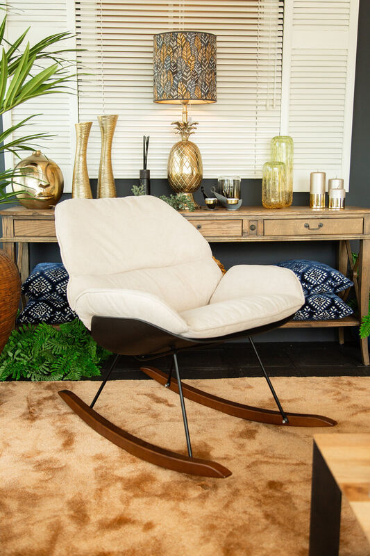 Rocking Chaise A Bascule Lounge - Noir/Ecru