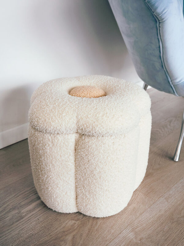 Pouf + Toybox Flower offwhite