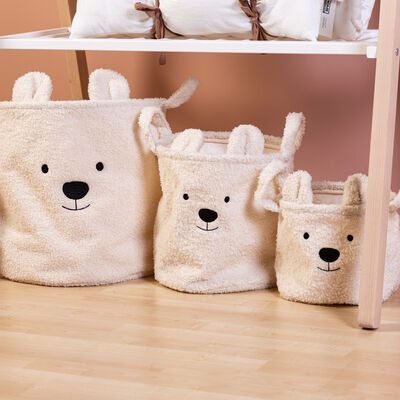 Paniers Teddy Set De 3 - Ecru