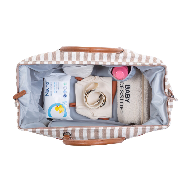 Mommy Bag - Righe beige