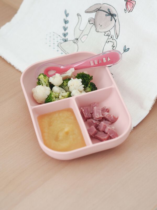  Silicone Suction Plate and Spoon Set pink