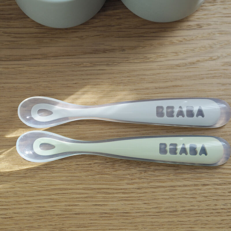 Set of 4 Easy-Grip 1st Stage Silicone Spoons velvet grey / s