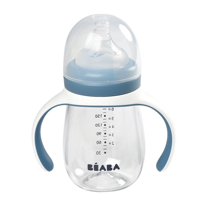 2-In-1 Bottle to Sippy Learning Cup 210ml - Windy Blue