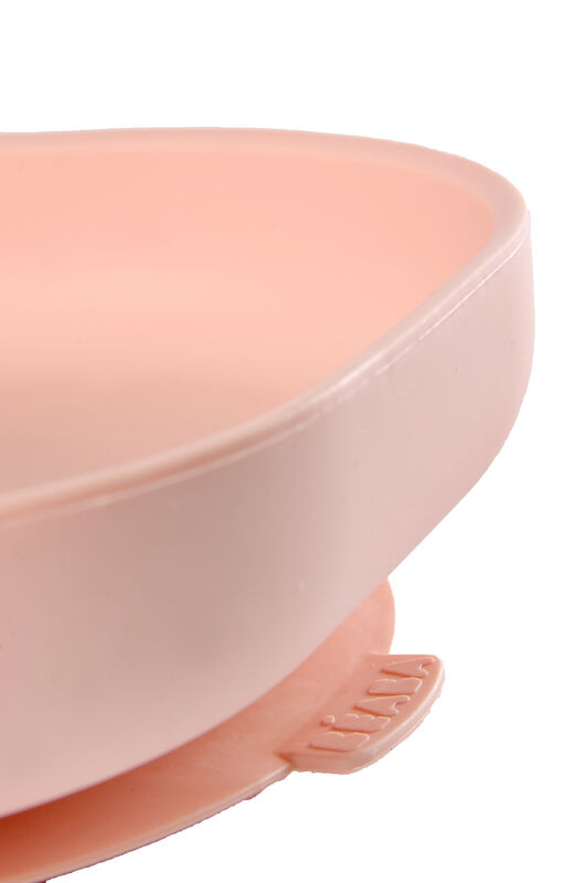 Silicone plate with suction cup light pink 2