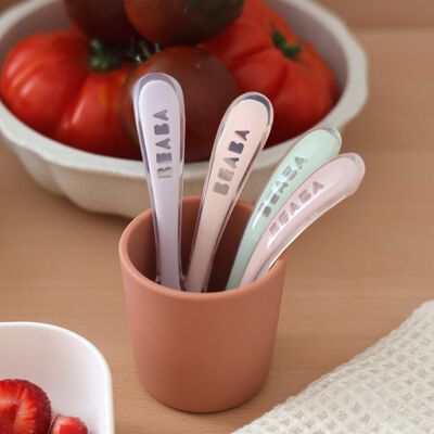 Lot 4 cuill&egrave;res 2&egrave;me &acirc;ge silicone