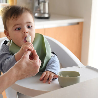 Juego de 2 pre-cucharas de silicona terracotta / velvet grey