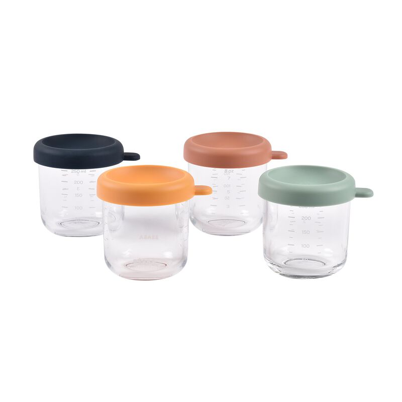 Set of 4 Glass Baby Food Jars 250ML