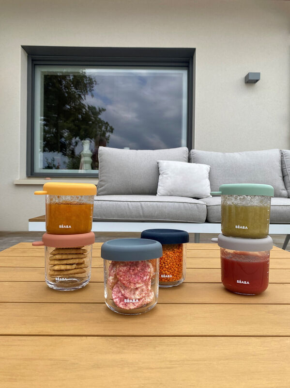 Set of 6 glass baby food jars 250 ml