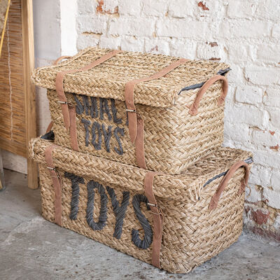 Toybox Rattan Anthracite 2pcs