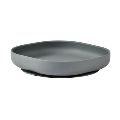Assiette silicone ventouse Gris min&eacute;ral