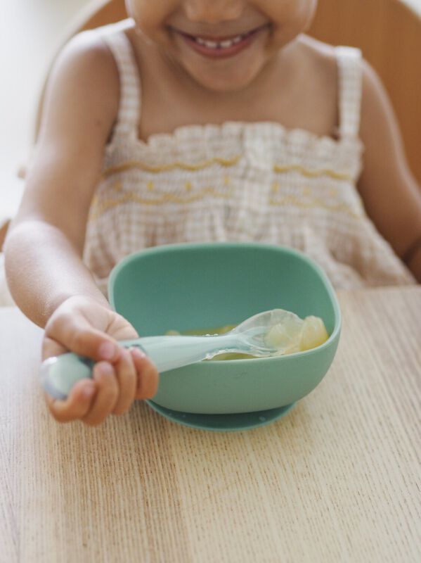 Silicone Suction Bowl sage green