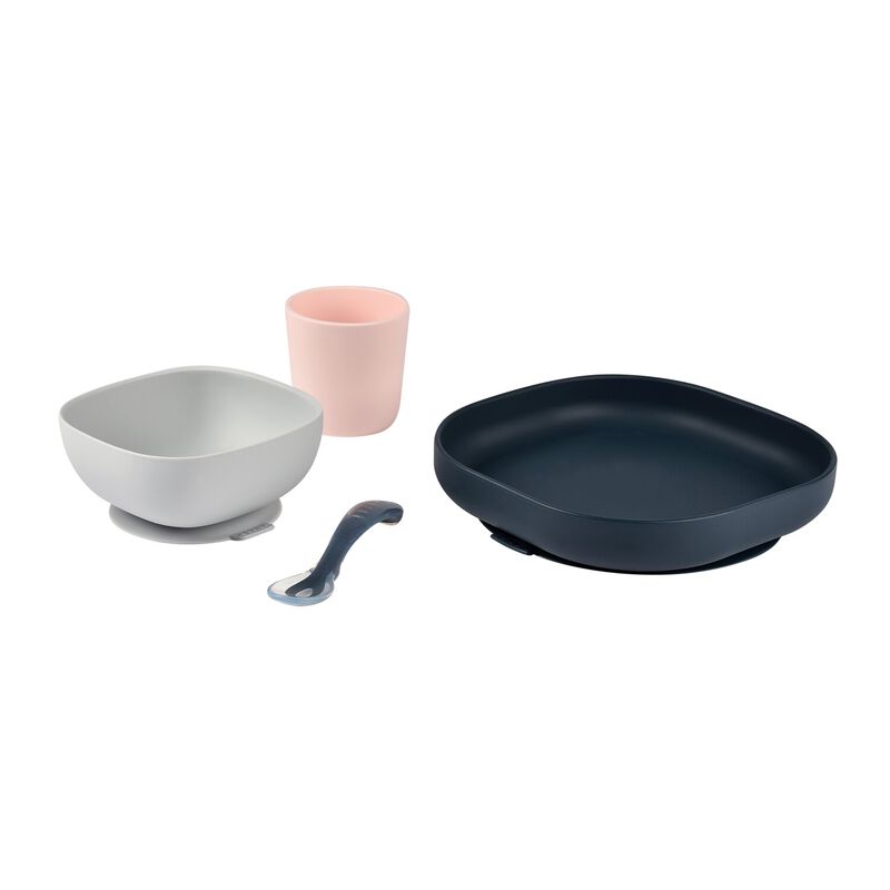 Coffret repas silicone Night Blue/Rose
