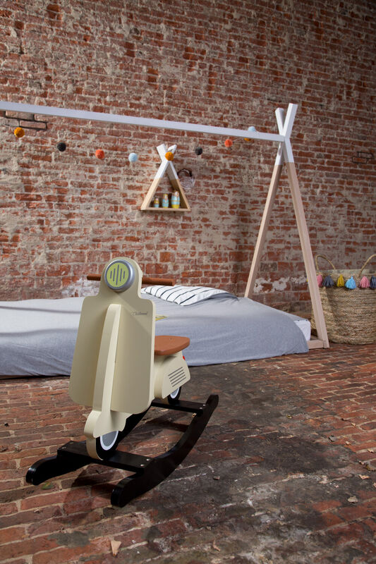 Lit Tipi Junior - 90x200 Cm - Bois - Naturel Blanc
