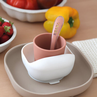 Silikon-Geschirrset 4-teilig - Terracotta / Gazelle 