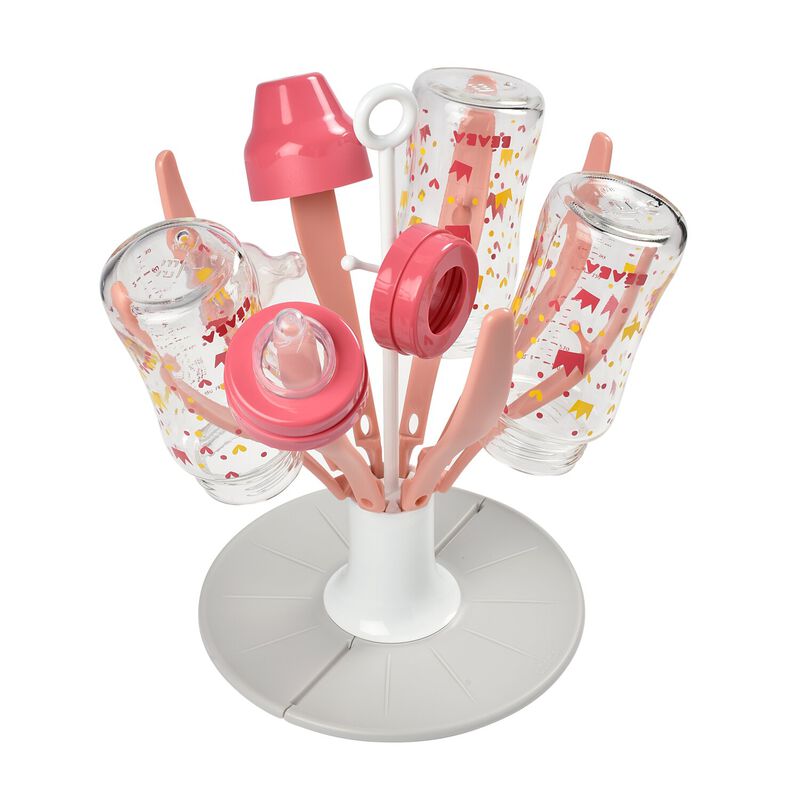 Flower Folding Bottle Drying Rack pink