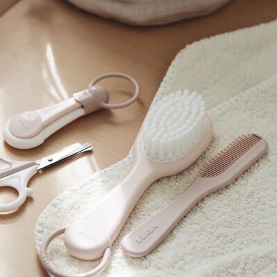 Peigne et brosse Vieux rose