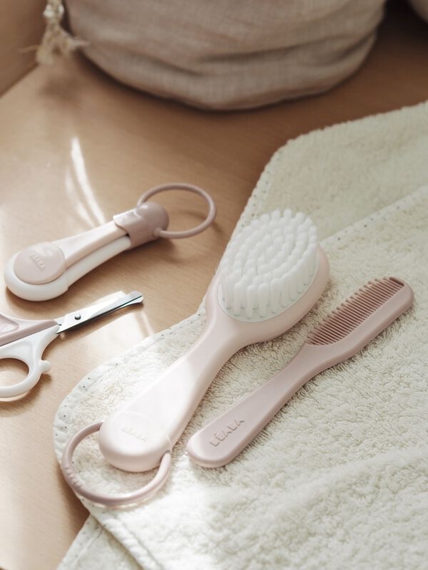 Peigne et brosse Vieux rose