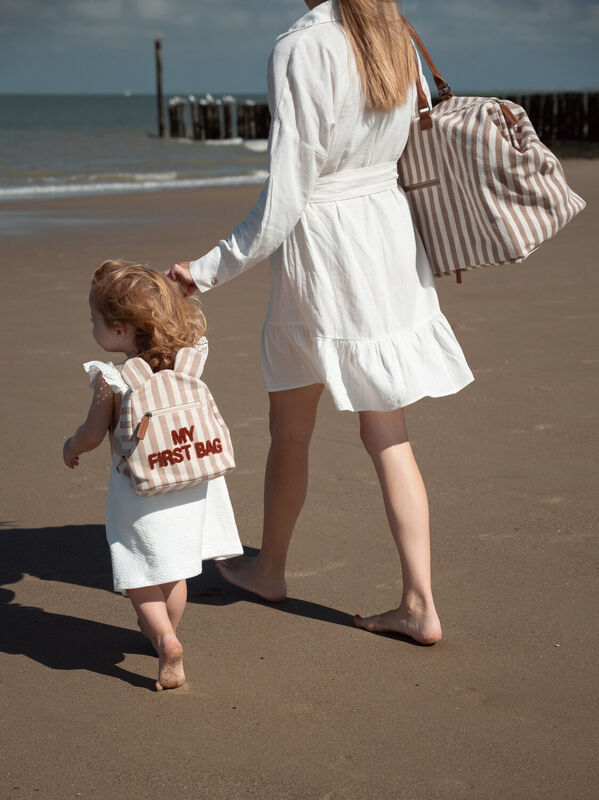 Mommy Bag - Righe beige