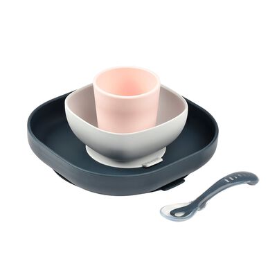 Coffret repas silicone Night Blue/Rose