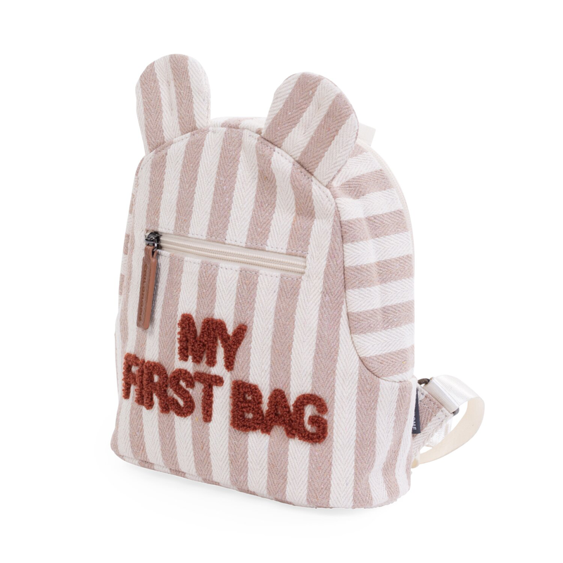 Kids backpack My First Bag - Stripes - Nude/Terracotta