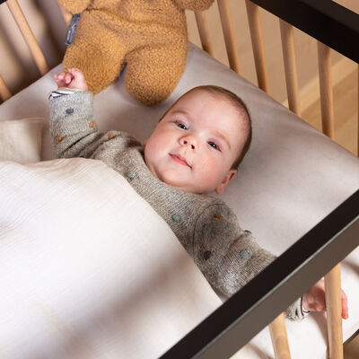 COT 97 - Lit de b&eacute;b&eacute; - 120x60Cm &ndash; Noir Naturel