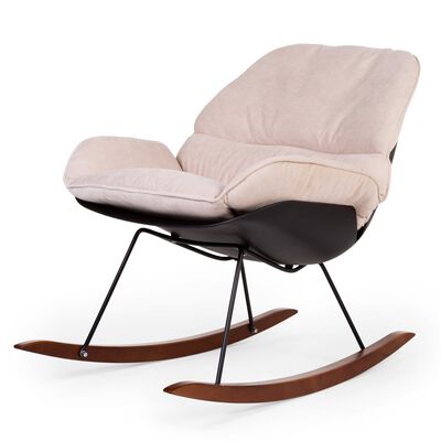 Rocking Chaise A Bascule Lounge - Noir/Ecru