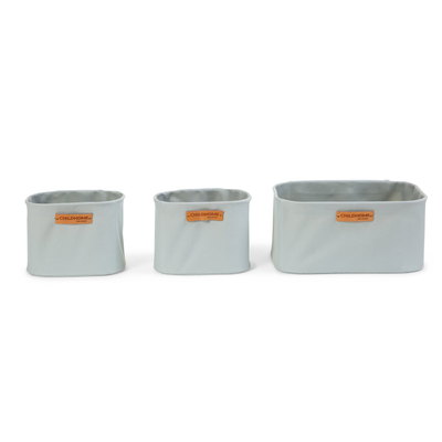 Set of 3 hanging storage baskets Polyester grey