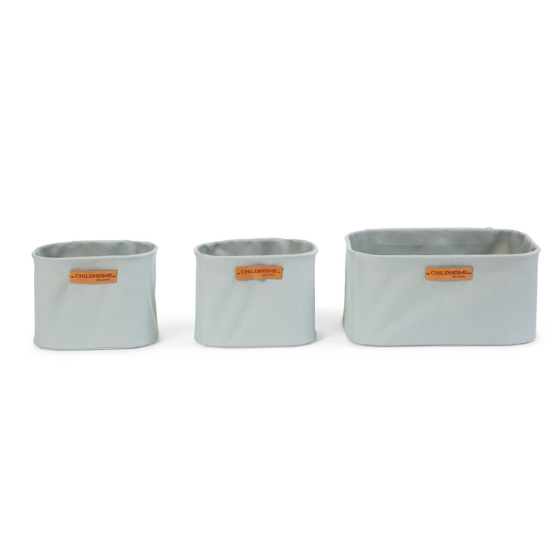 Lot de 3 paniers de rangement suspendus Polyester gris (Childhome) - Image 2