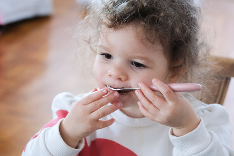 3-Piece Stainless Steel Baby Feeding Set old pink