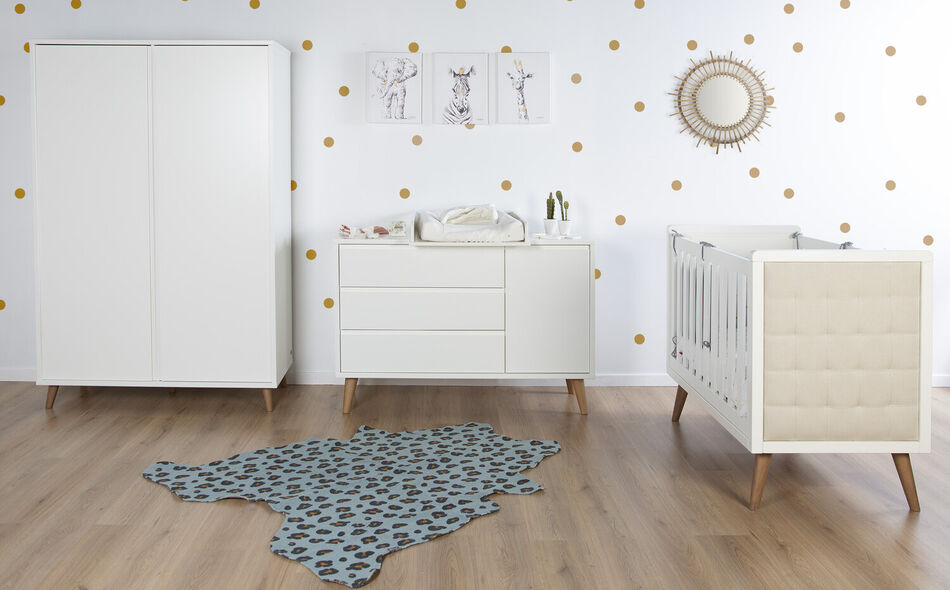 Retro Rio White - Cot Bed - 60x120 Cm 