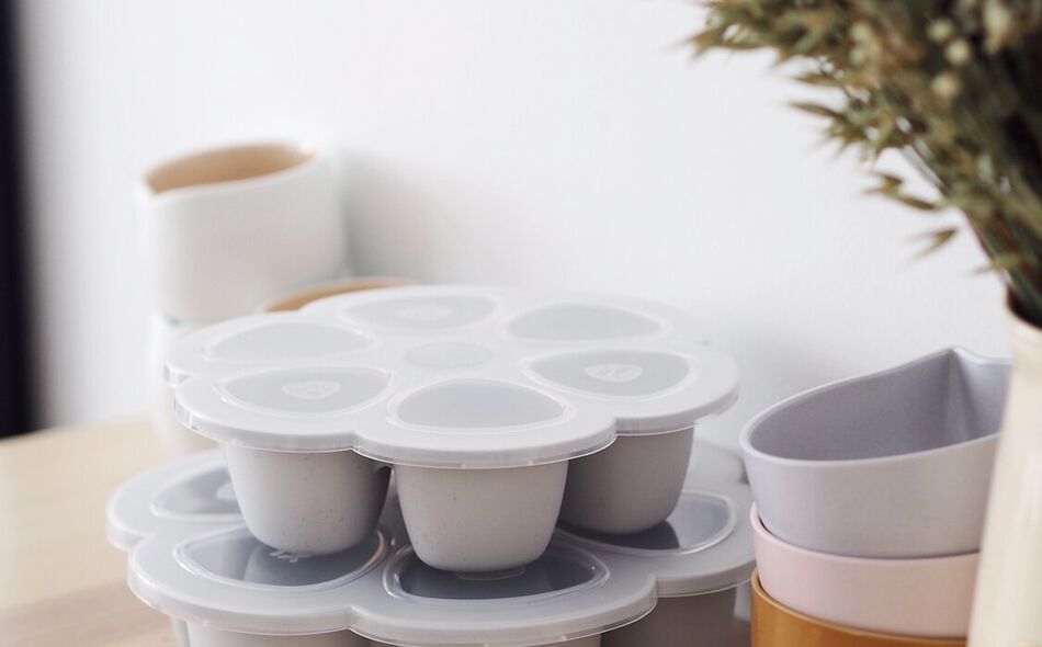 Multiportions Silicone Babyfood Freezer Tray, baby freezer portions 6 X 150ml - Light Mist