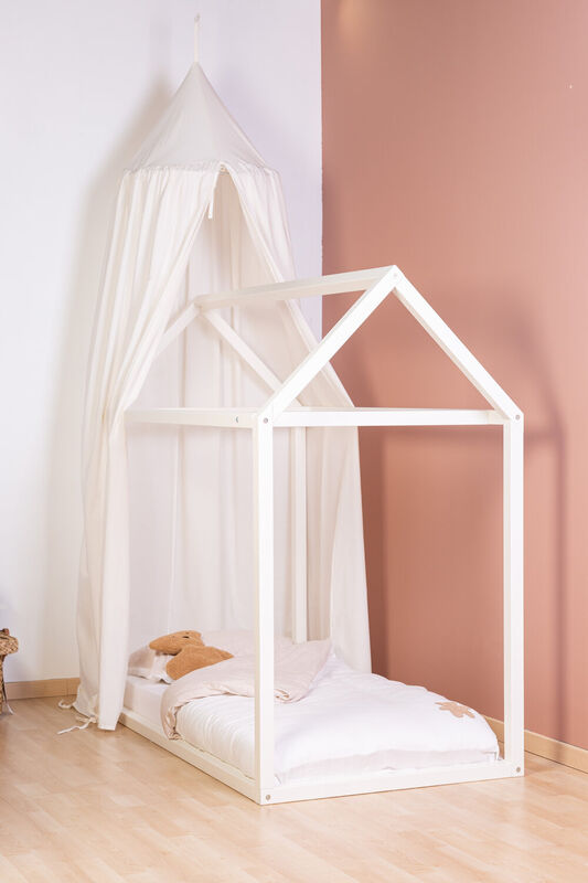 Bed Frame House - 70x140 Cm - Off White