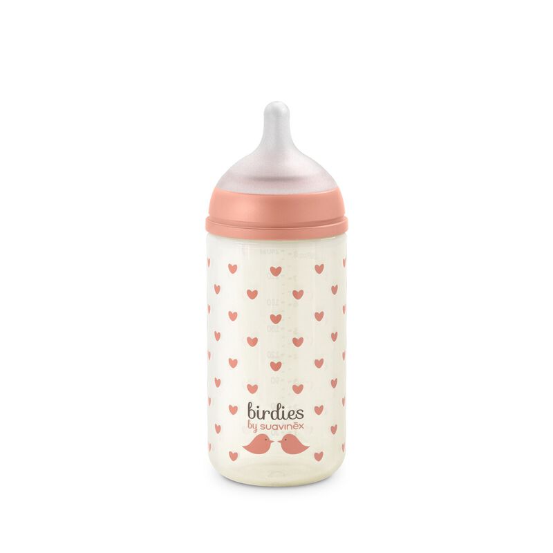 Glass baby bottle 240ml teat SX Pro S Birdies
