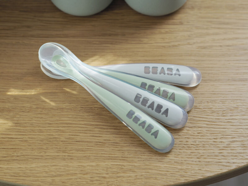 Set of 4 Easy-Grip 1st Stage Silicone Spoons velvet grey / s 2.0