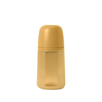 Colour Essence SX Pro 240 ml M flow silicone feeding bottle with teat Yellow