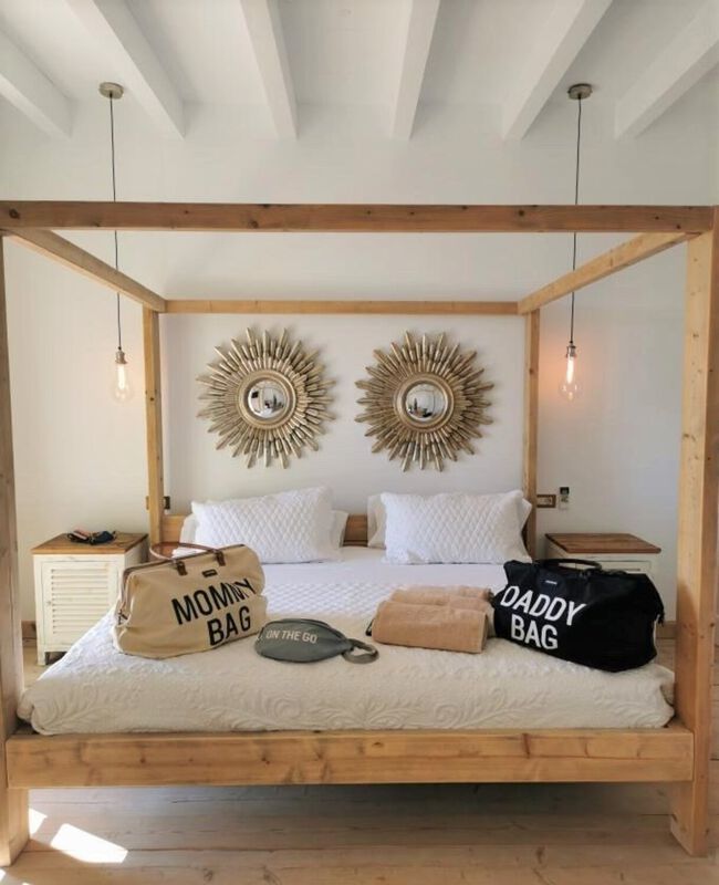 Mommy Bag Diaper bag, Delivery bag, Hospital bag, Travel bag with changing mat - OFF WHITE/BLACK