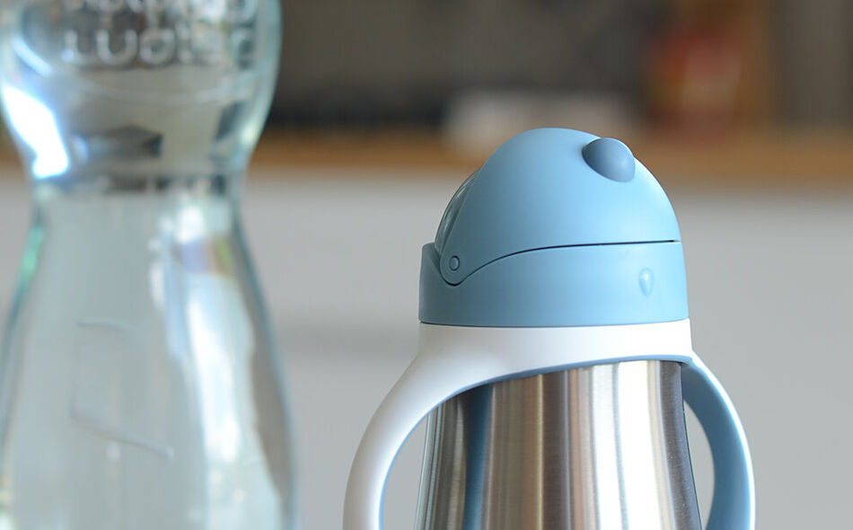 Vaso con pajita de acero inoxidable 250 ml windy blue