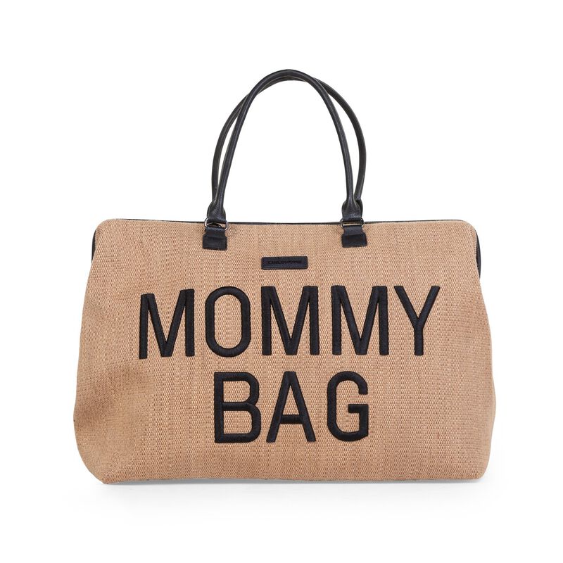 Mommy Bag, Diaper bag, Delivery bag, Hospital bag, Nursery bag with changing mat - Raffia