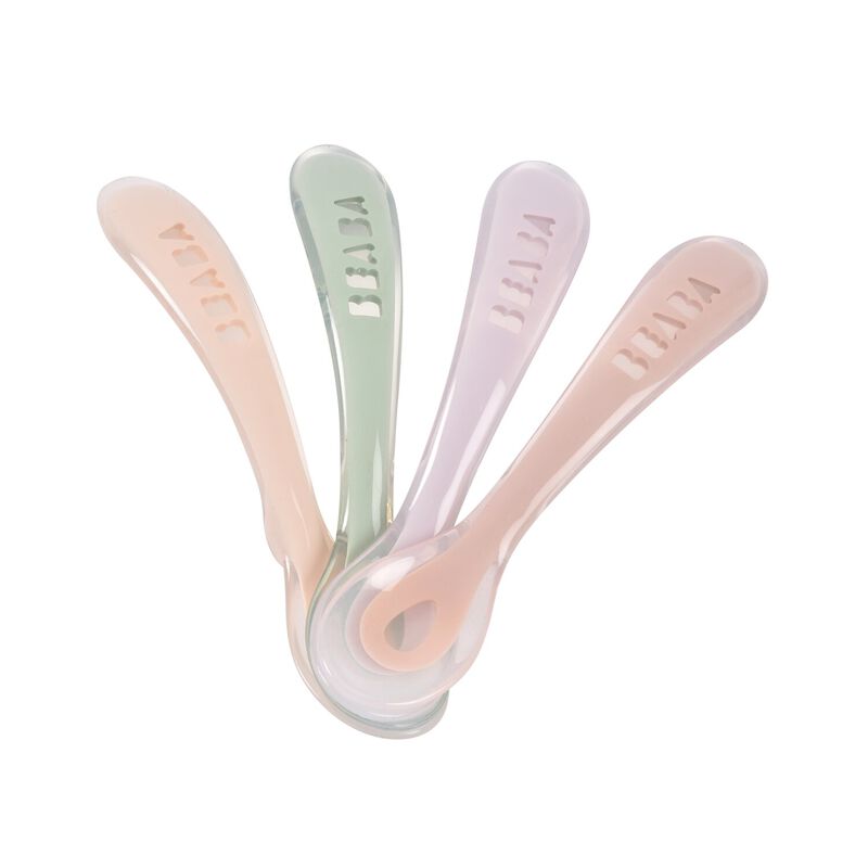 Lot 4 cuillères 2ème âge en silicone | Béaba
