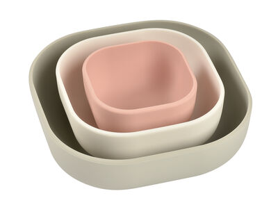 Silicone 3 piece nesting bowl set velvet grey