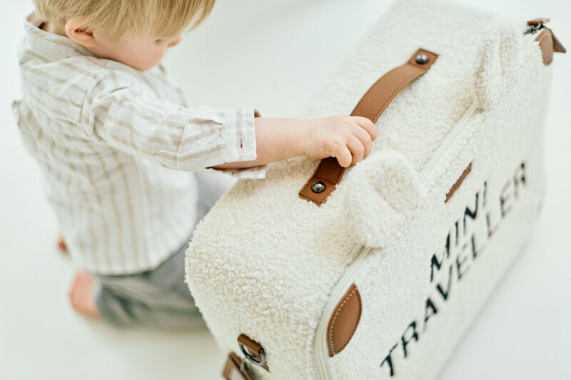 Suitcase Mini Traveller Teddy off white