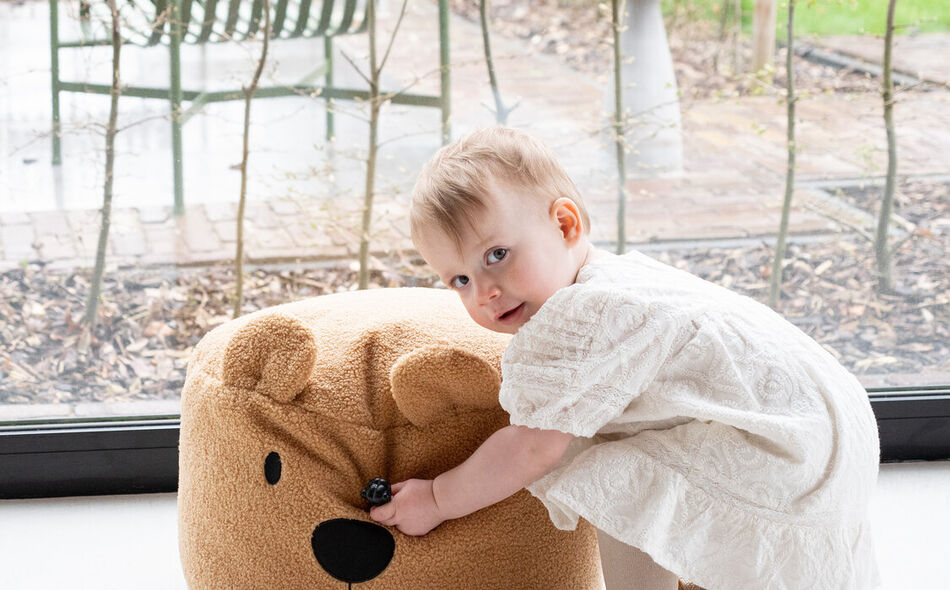 Pouf Teddy marron