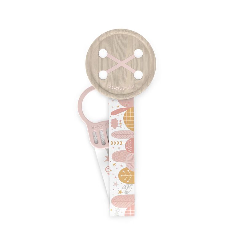 Schnullerkette mit Knopfclip Rosa Pink