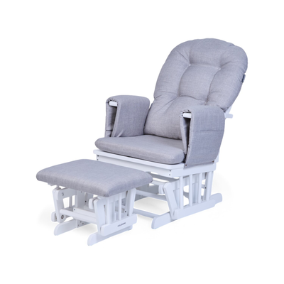 Fauteuil A Bascule Avec Repose-Pied - Canvas - Gris