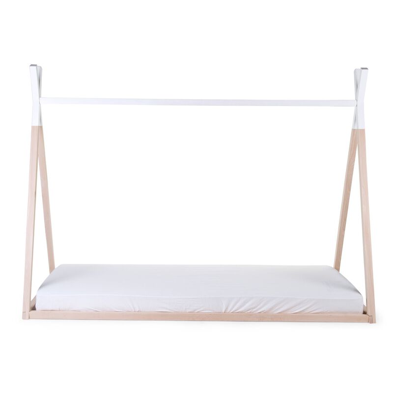 Lit Tipi Junior - 90x200 Cm - Bois - Naturel Blanc