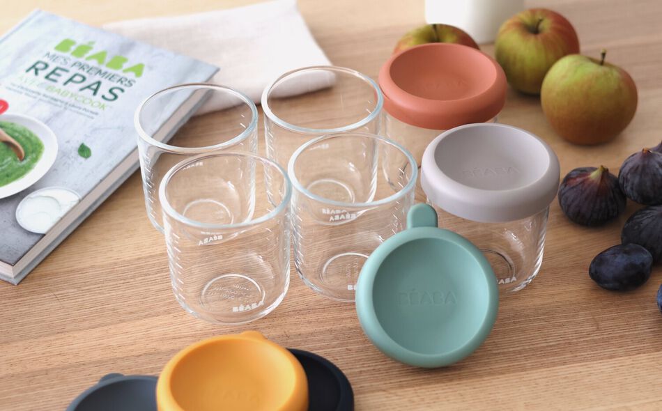 Sunrise Set of 6 Extra Strong Glass Container 250ml (mixed color)