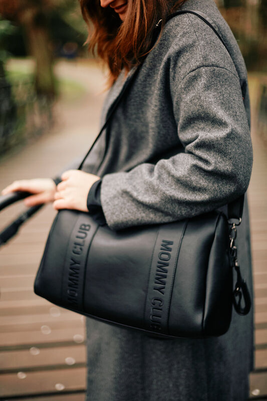 Nursery bag Mommy Club - Signature -  Vegan leather - Black