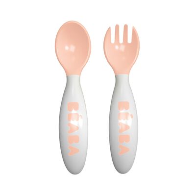 2-Piece 2nd Stage Easy-Grip Cutlery pink